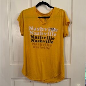 Nashville Predators Women's Yellow V-Neck Top